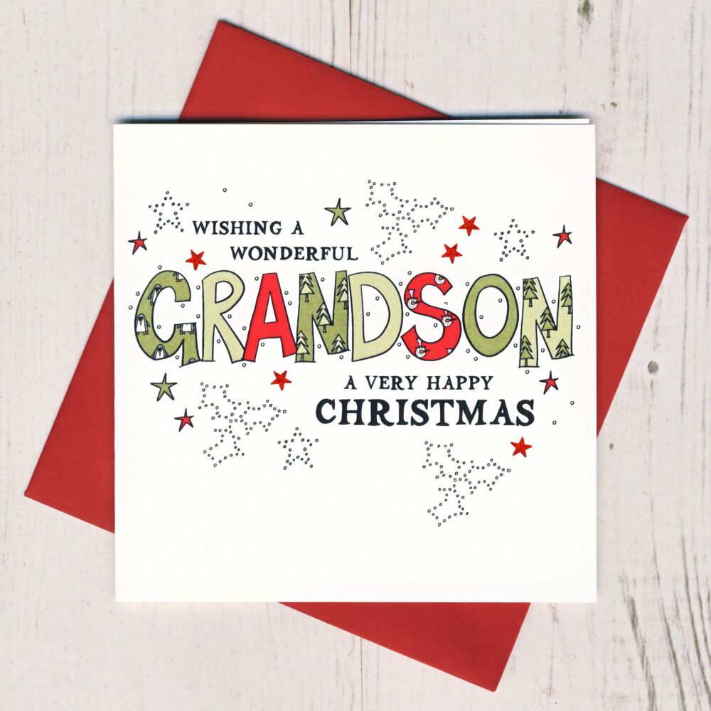 <!-- 005-->Wonderful Grandson Christmas Card