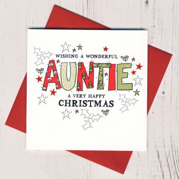 Wonderful Auntie Christmas Card