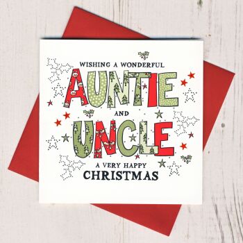 Wonderful Auntie  & Uncle Christmas Card