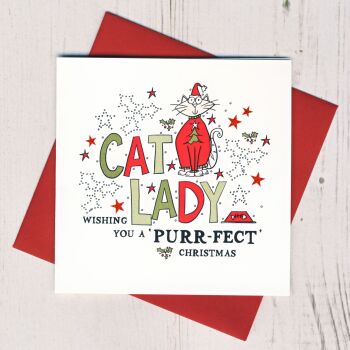 Cat Lady Christmas Card