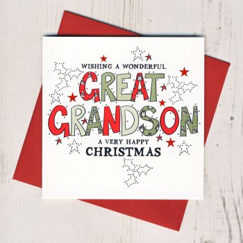Wonderful Great Granddson Christmas Card