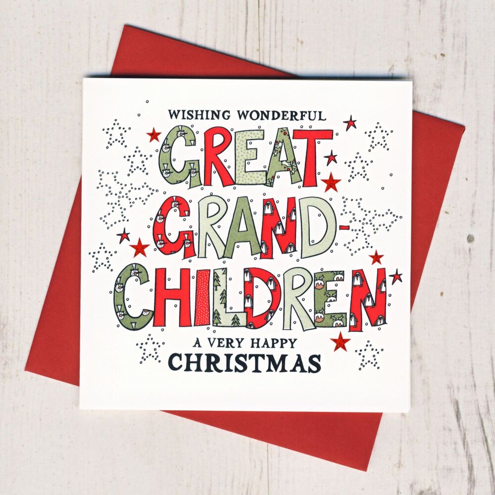 <!-- 047-->Wonderful Great Grandchildren Christmas Card