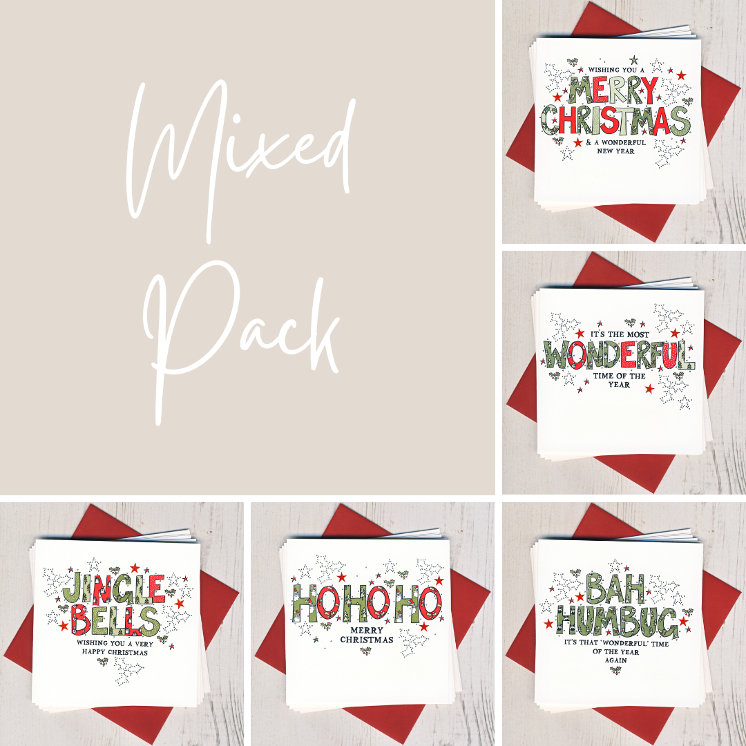 <!-- 001 -->Mixed Pack of Five Christmas Cards
