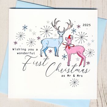 Merry First Christmas Married Card