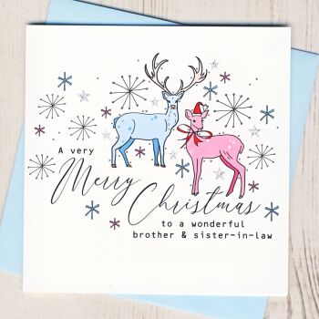 Wonderful Brother & Sister In Law or Partner Christmas Card