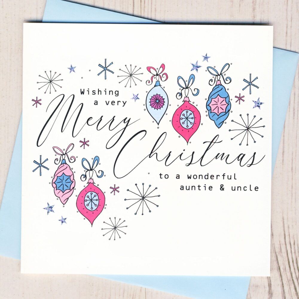 <!-- 015-->Wonderful Auntie & Uncle Christmas Card