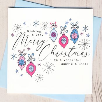 Wonderful Auntie & Uncle Christmas Card