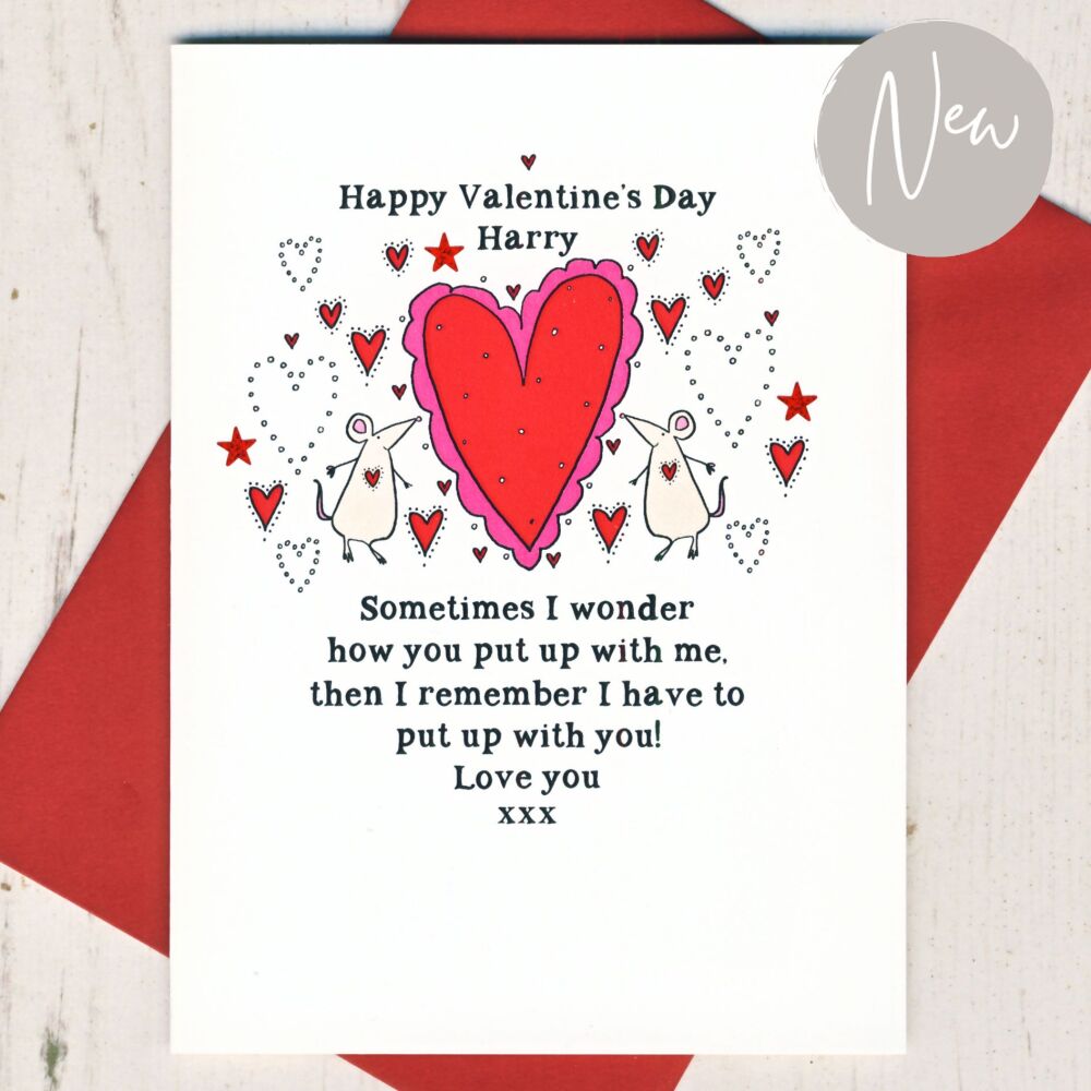 <!-- 000           -->Personalised Sometimes I Wonder Valentines Card