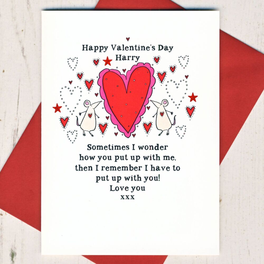 <!-- 000           -->Personalised Sometimes I Wonder Valentines Card