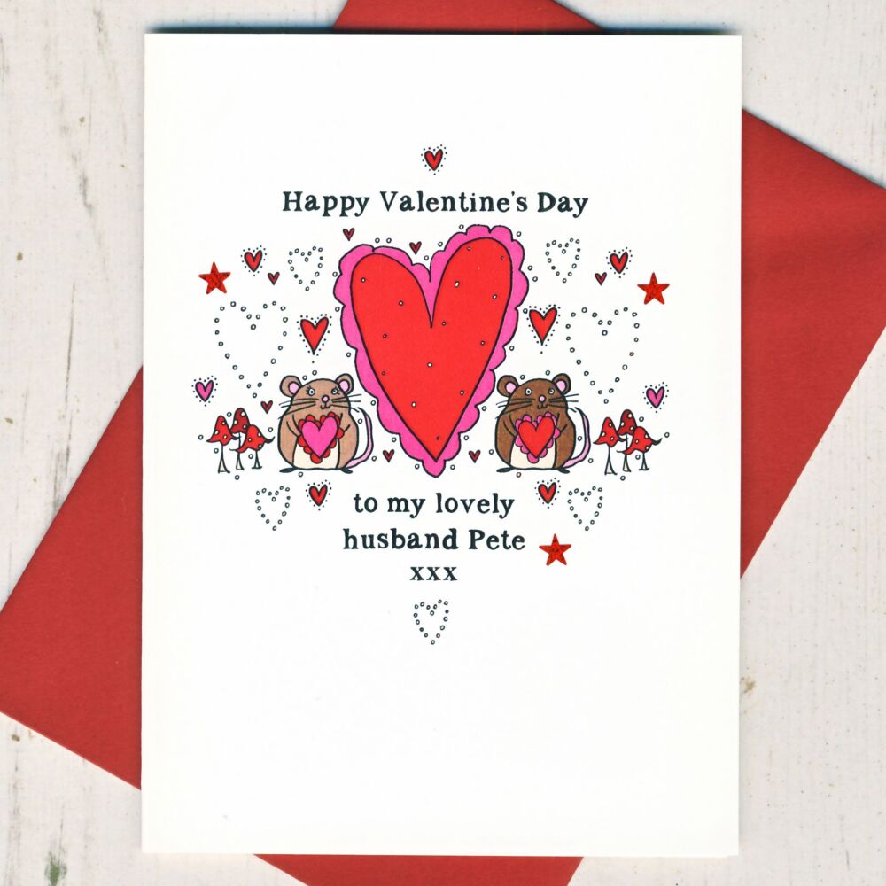 <!-- 000                -->Personalised Lovely Husband Valentines Card
