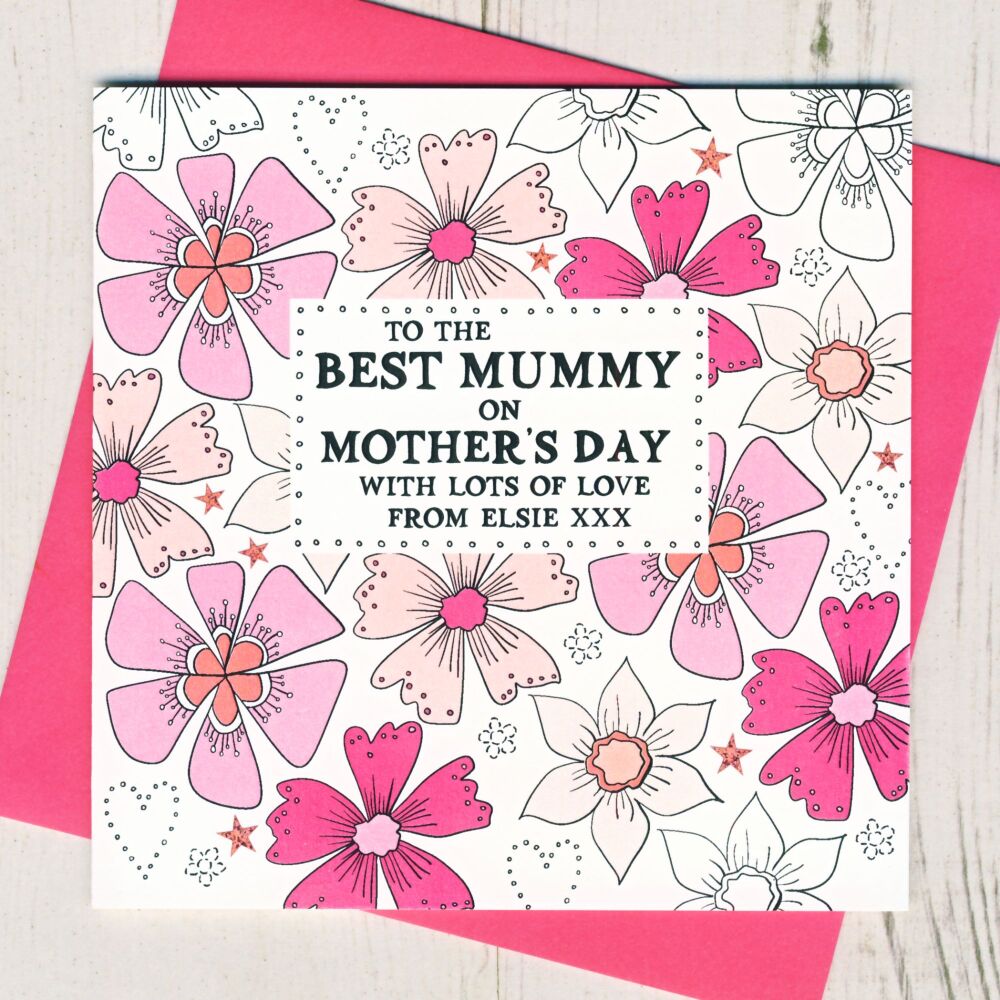 <!-- 063 -->Personalised Best Mummy Mother's Day Card