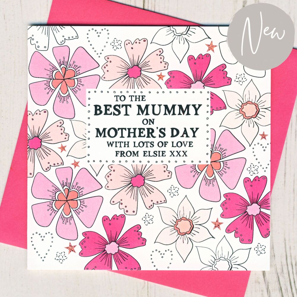 <!-- 063 -->Personalised Best Mummy Mother's Day Card