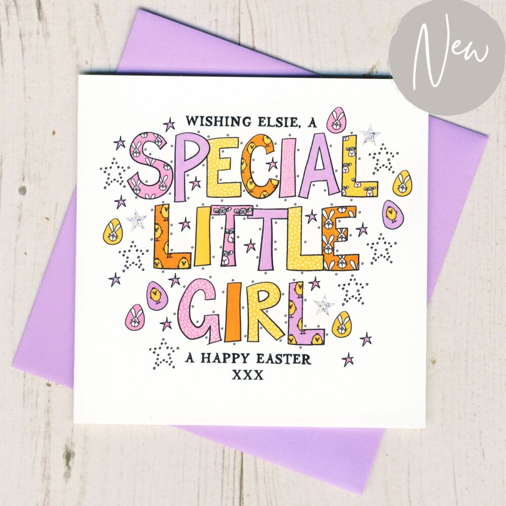 <!-- 001  -->Personalised Special Little Girl Easter Card