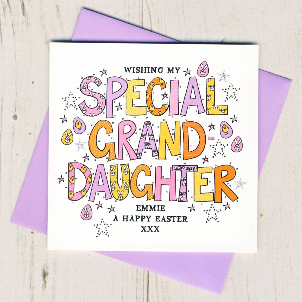 <!-- 001    -->Personalised Special Granddaughter Easter Card