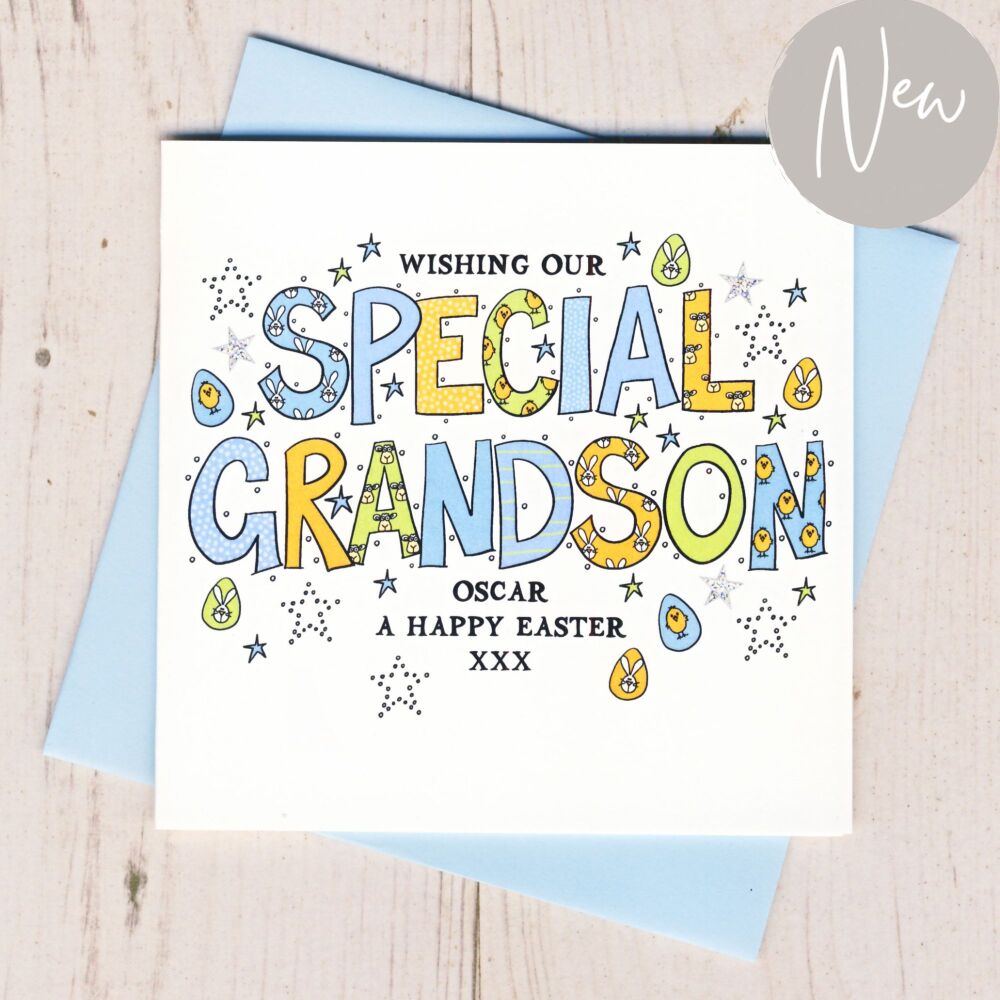 <!-- 001     -->Personalised Special Grandson Easter Card
