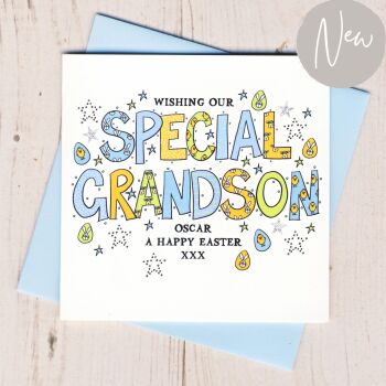 Personalised Special Grandson Easter Card