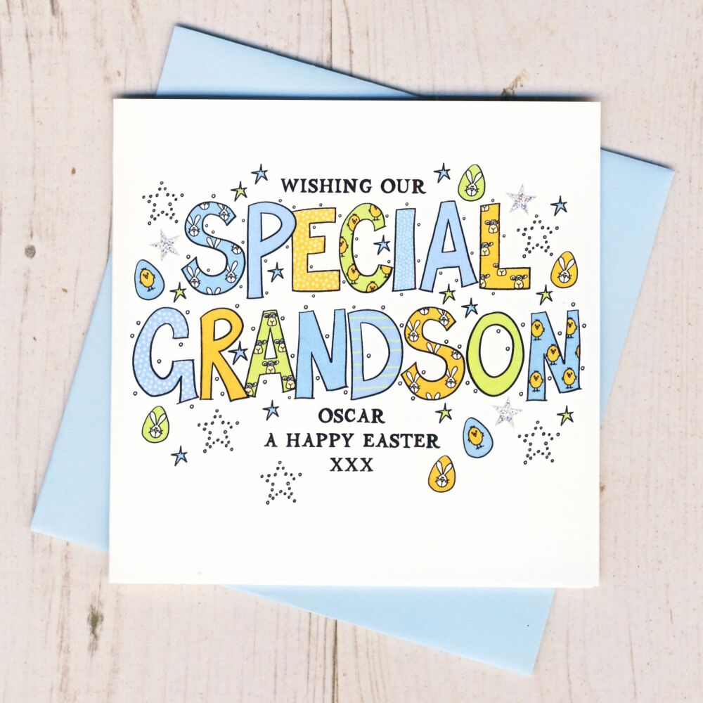<!-- 001     -->Personalised Special Grandson Easter Card