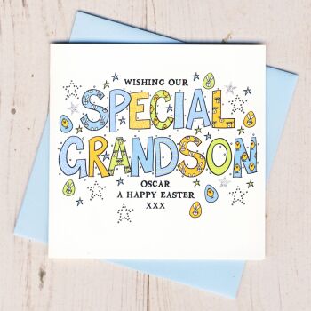 Personalised Special Grandson Easter Card