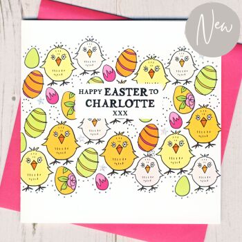 Personalised Easter Chicks Card