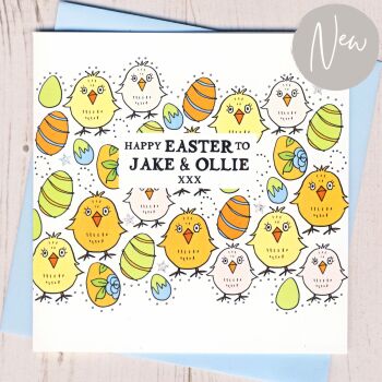 Personalised Easter Chicks Card
