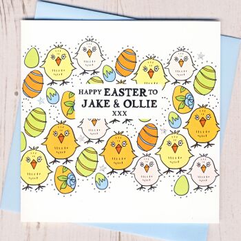 Personalised Easter Chicks Card