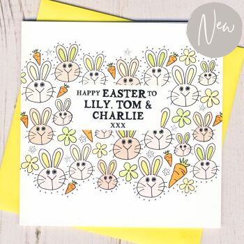 Personalised Easter Bunnies Card