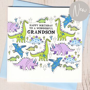 Grandson Dinosaur Birthday Card