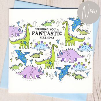  Dinosaur Birthday Card