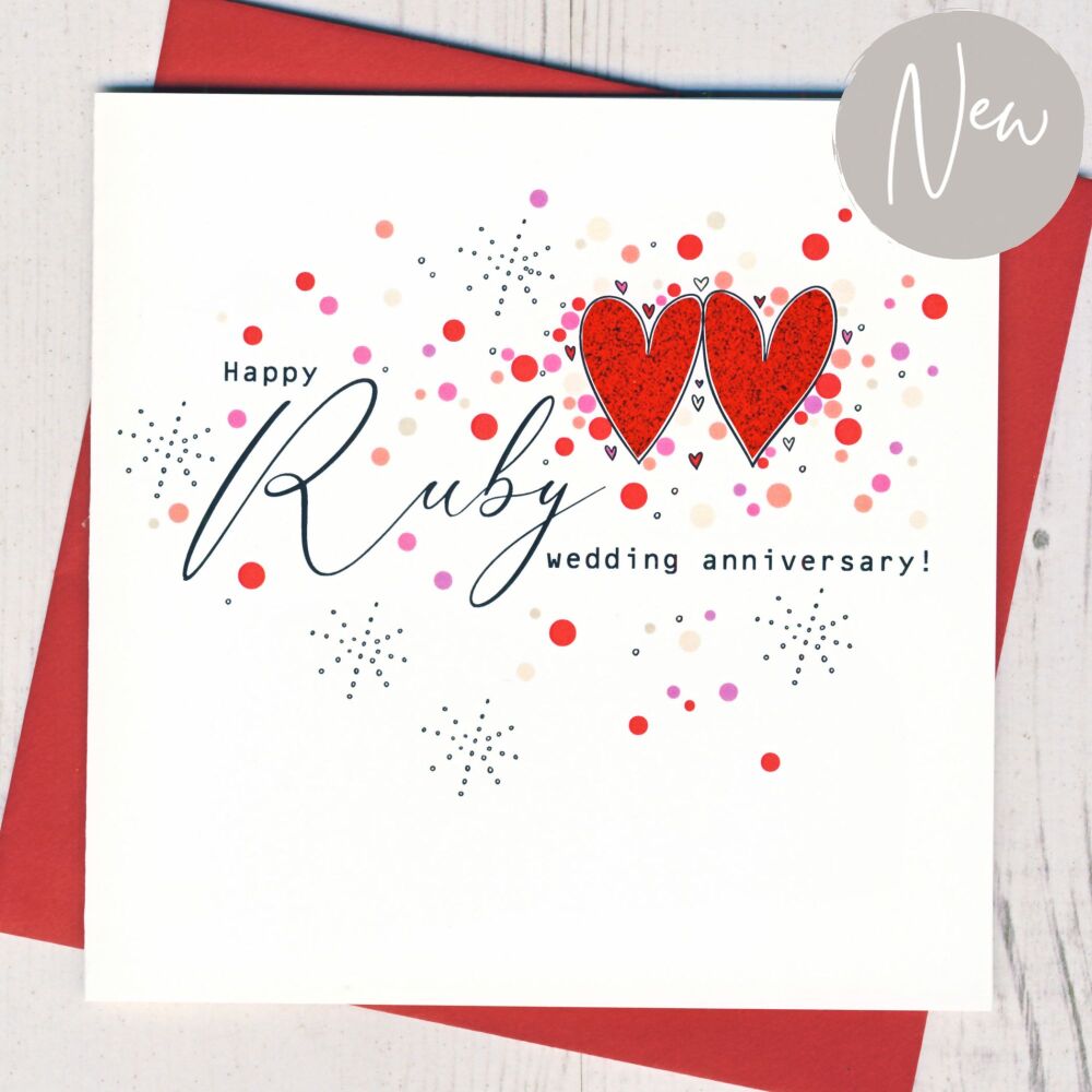 <!-- 016  -->Ruby Wedding Anniversary Card