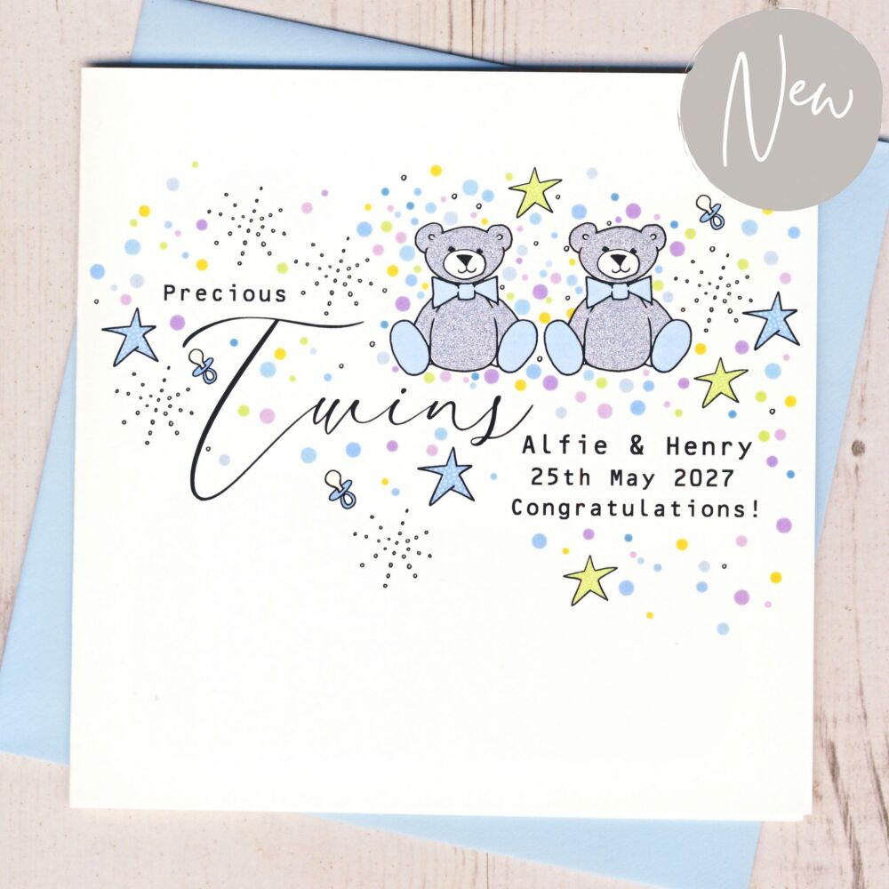 <!-- 000 -->Personalised Baby Twins Card