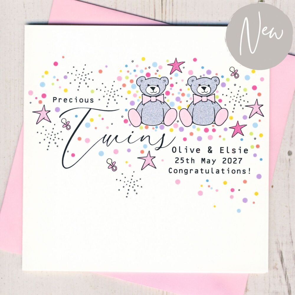 <!-- 000 -->Personalised Baby Twins Card