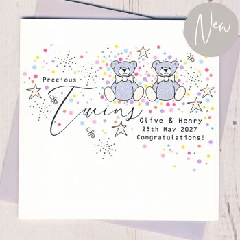Personalised Baby Twins Card
