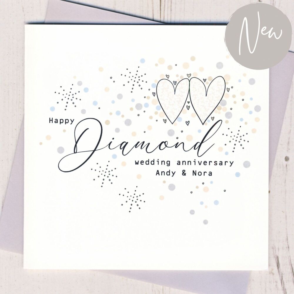 <!-- 003 -->Personalised Diamond Wedding Anniversary Card