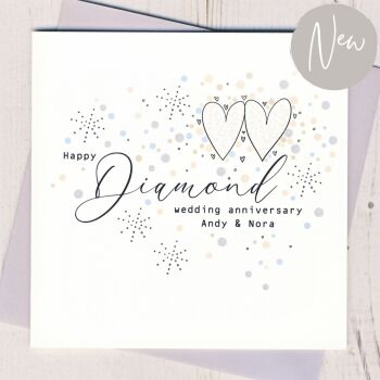 Personalised Diamond Wedding Anniversary Card