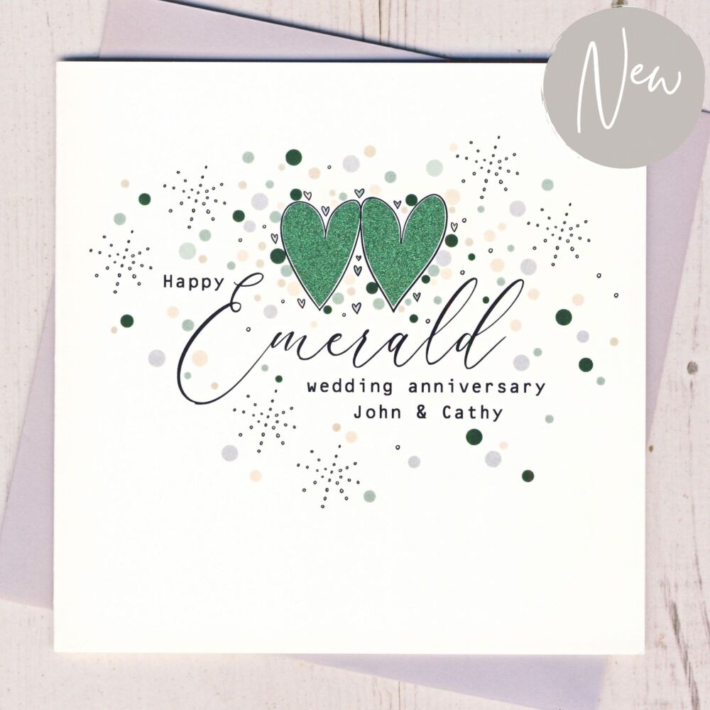 <!-- 004 -->Personalised Emerald Wedding Anniversary Card