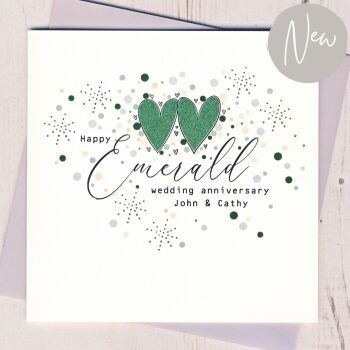 Personalised Emerald Wedding Anniversary Card