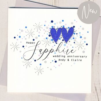 Personalised Sapphire Wedding Anniversary Card