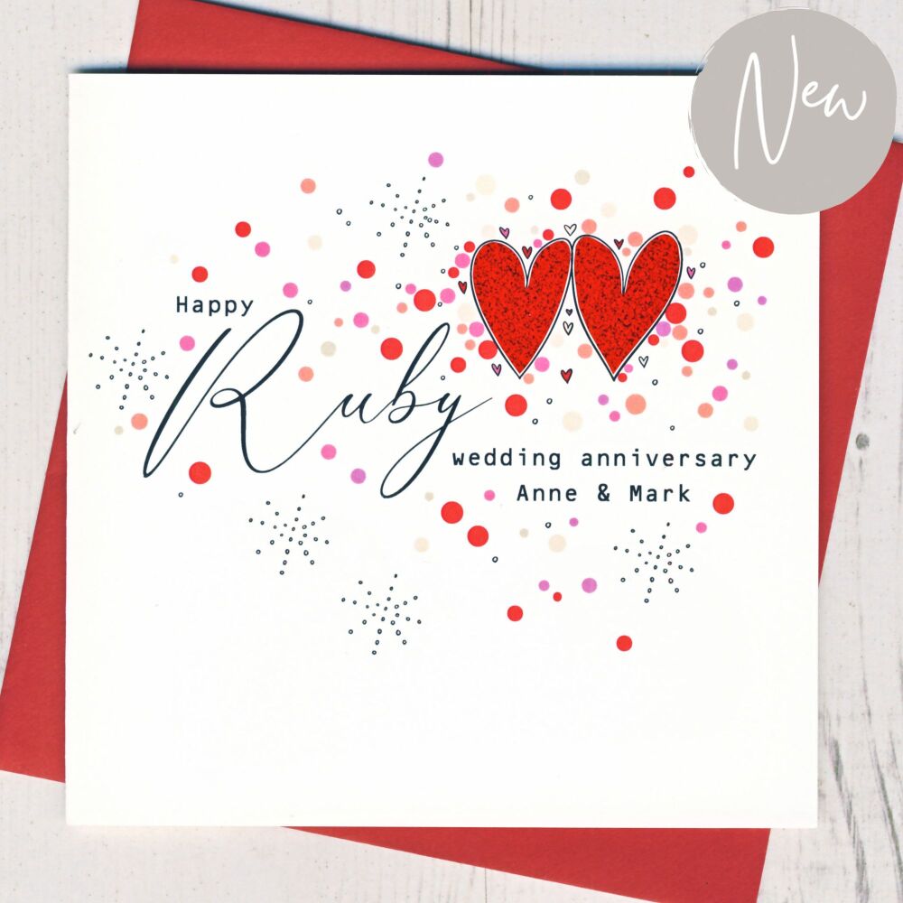 <!-- 010 -->Personalised Ruby Wedding Anniversary Card