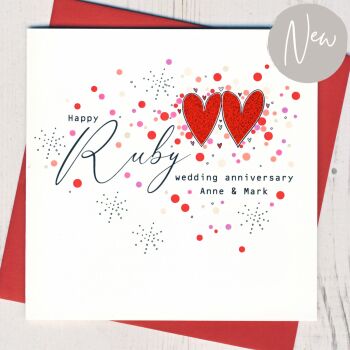 Personalised Ruby Wedding Anniversary Card