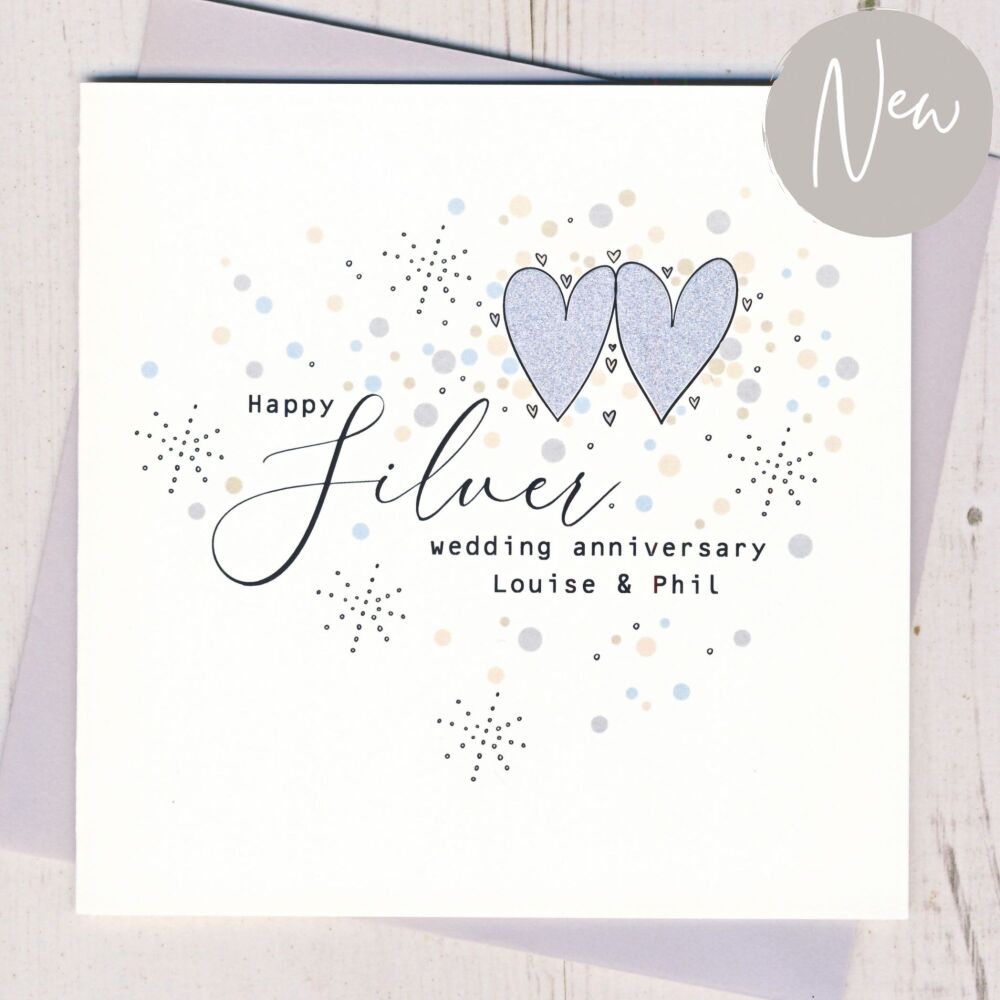 <!-- 015 -->Personalised Silver Wedding Anniversary Card