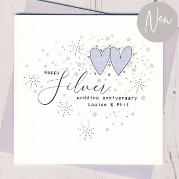 Personalised Silver Wedding Anniversary Card