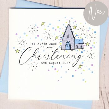 Personalised Boy's Christening Card