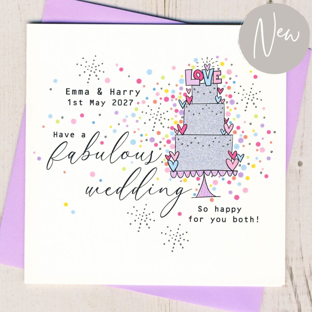 <!-- 038 -->Personalised Wedding Cake Card