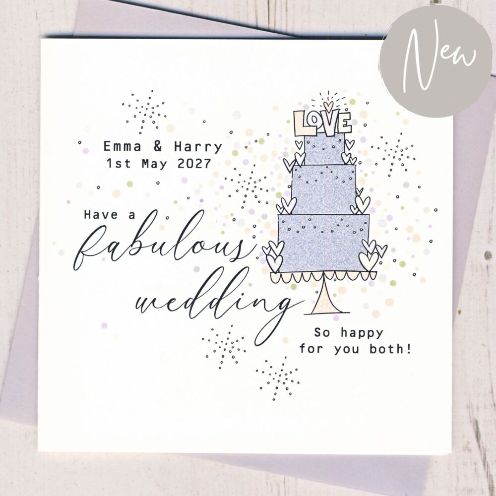 <!-- 039 -->Personalised Wedding Cake Card