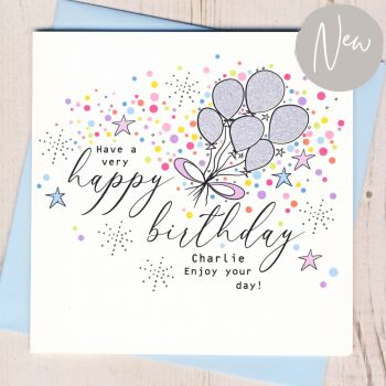  Personalised Birthday Balloons Card