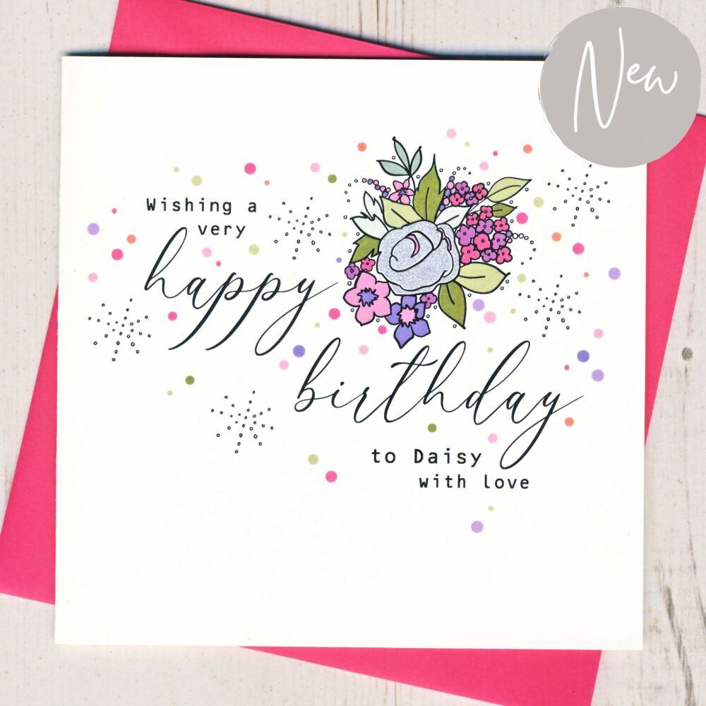 <!-- 031 --> Personalised Floral Birthday Card