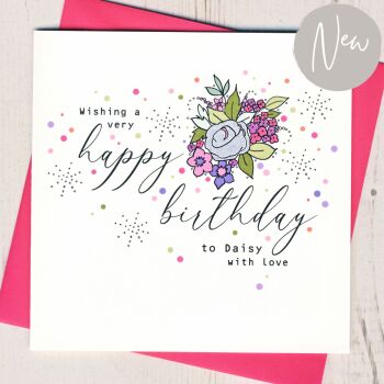  Personalised Floral Birthday Card