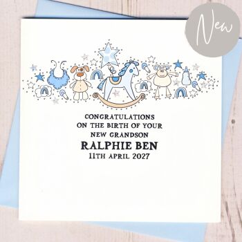 Personalised New Grandson Card