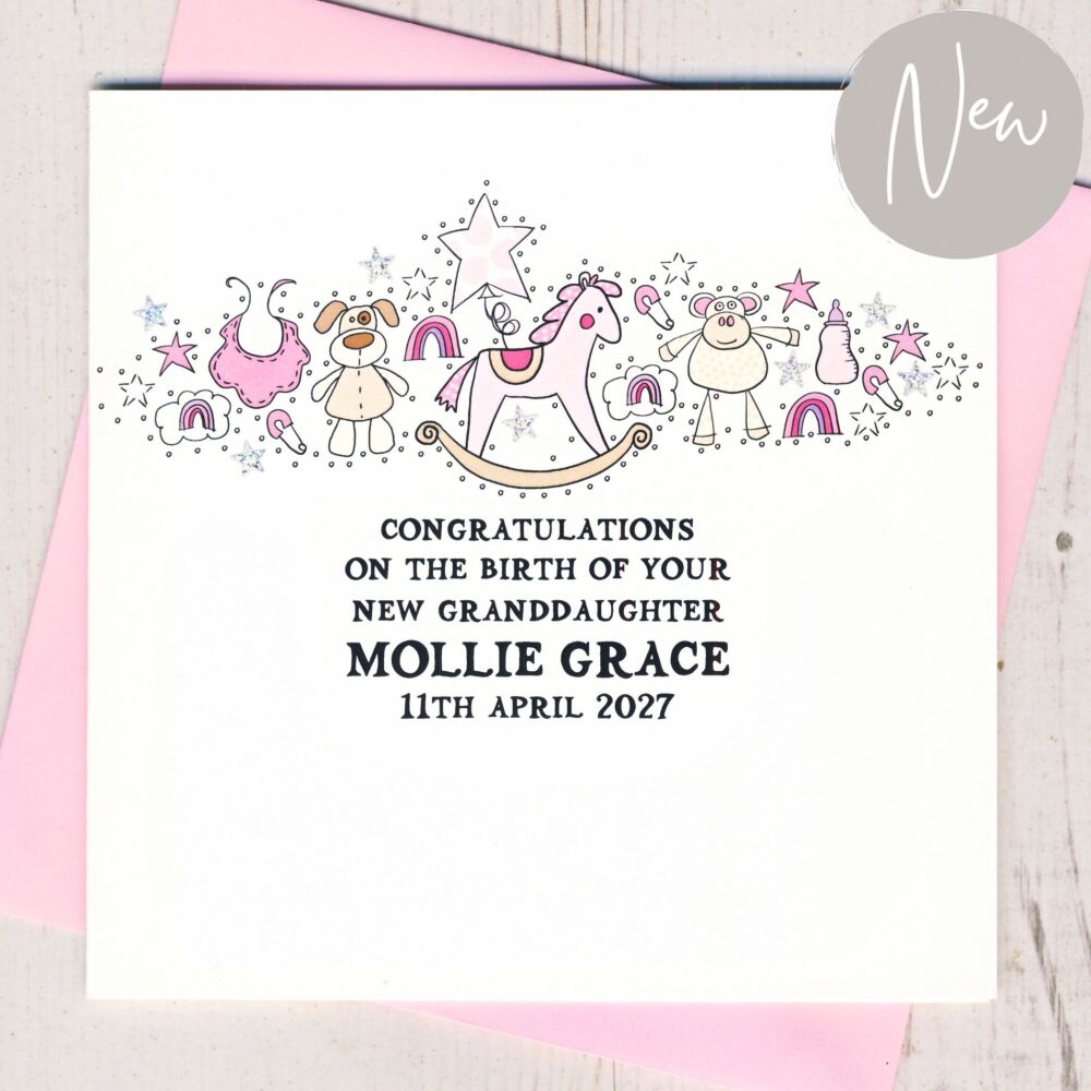 <!-- 008 -->Personalised New Granddaughter Card