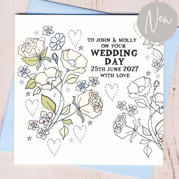 Personalised Wedding Flowers Card